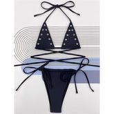 Patsy Wickel-Neckholder-Bikini mit Hohlsaum